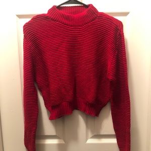 Pretty Little Thing red cropped sweater